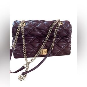 I.N.C International Concepts Soft Ajae Quilted Shoulder Bag Prune Maroon